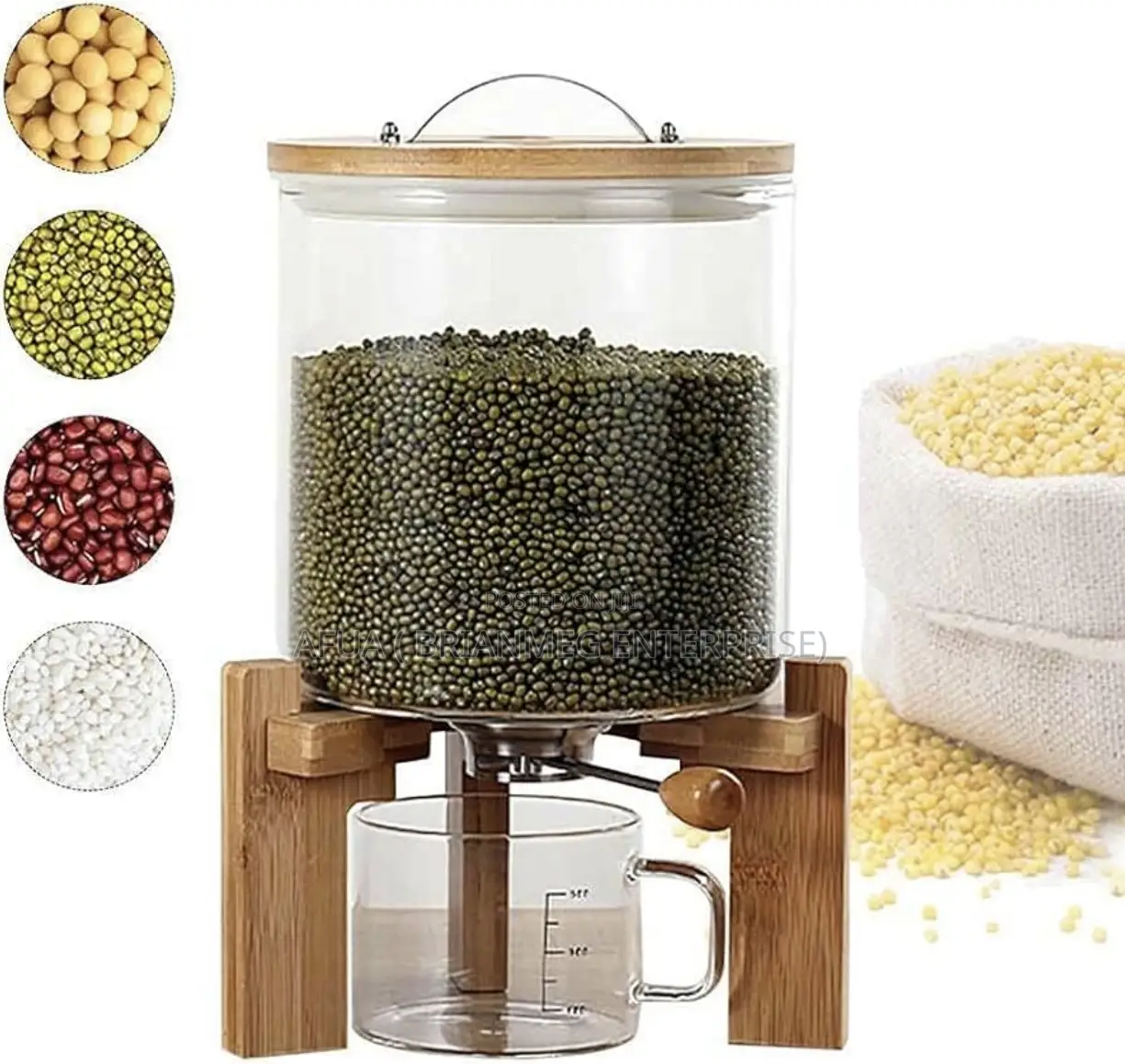 5lts/ 10lts Countertop Dry Food Glass Dispenser (Borocillicate)