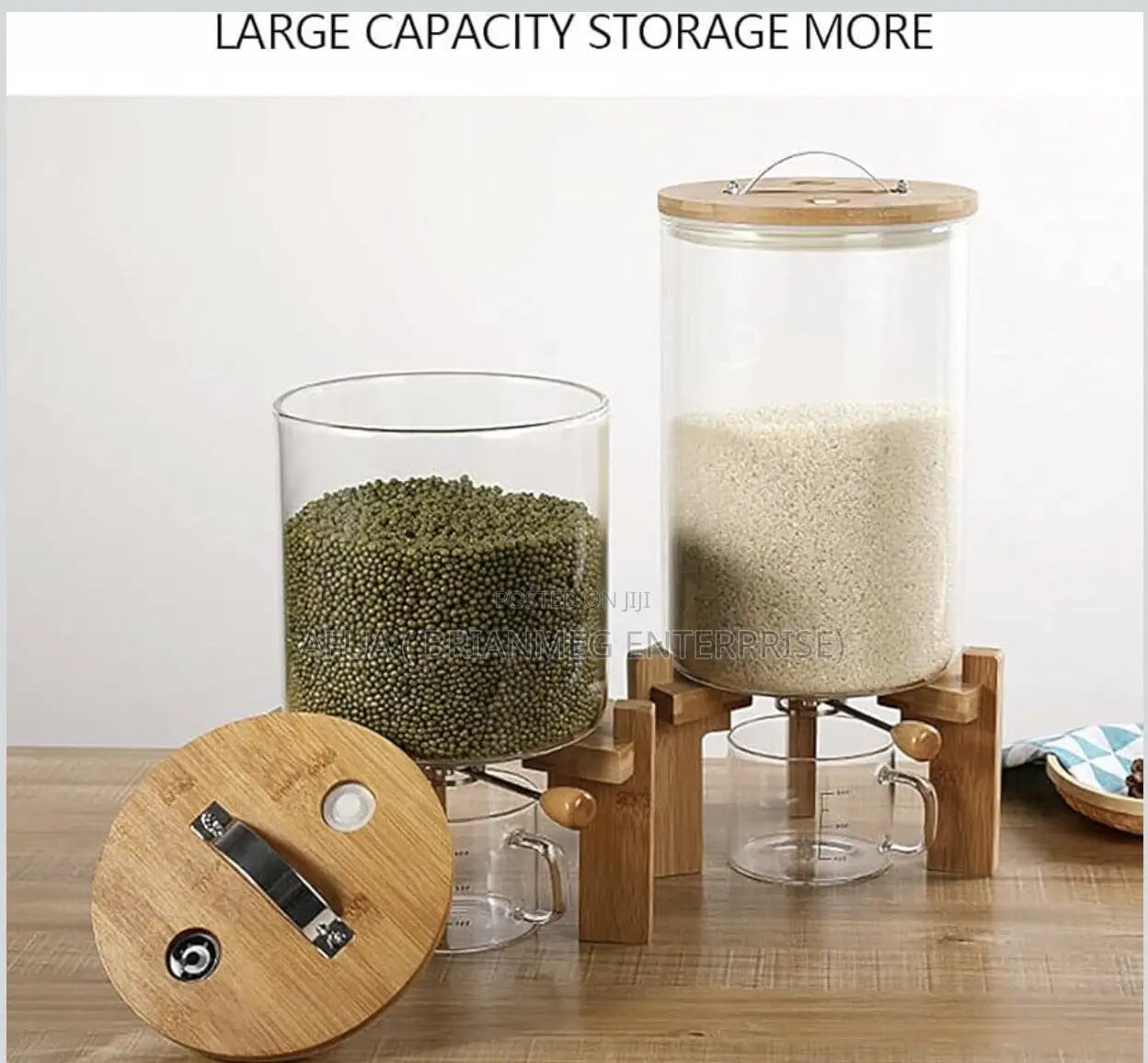 5lts/ 10lts Countertop Dry Food Glass Dispenser (Borocillicate)