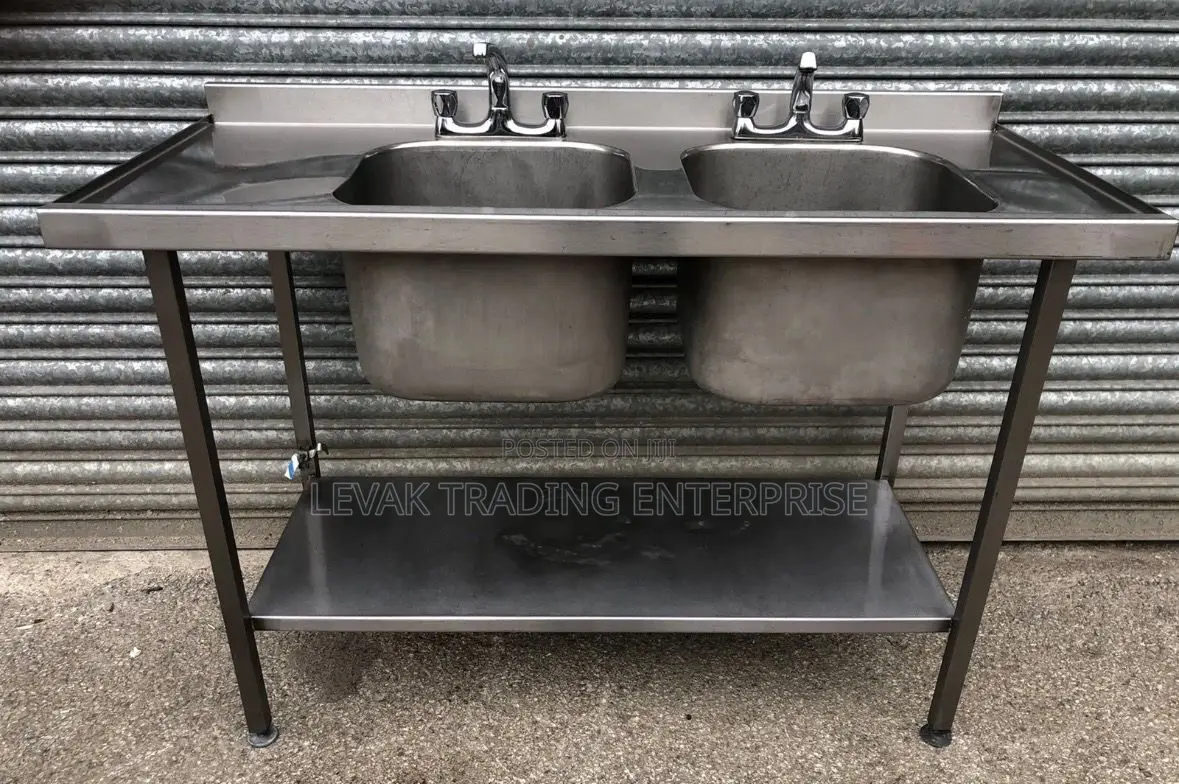 Sink Stainless Steel Double Bowl 135cm- Double Restaurant Sink
