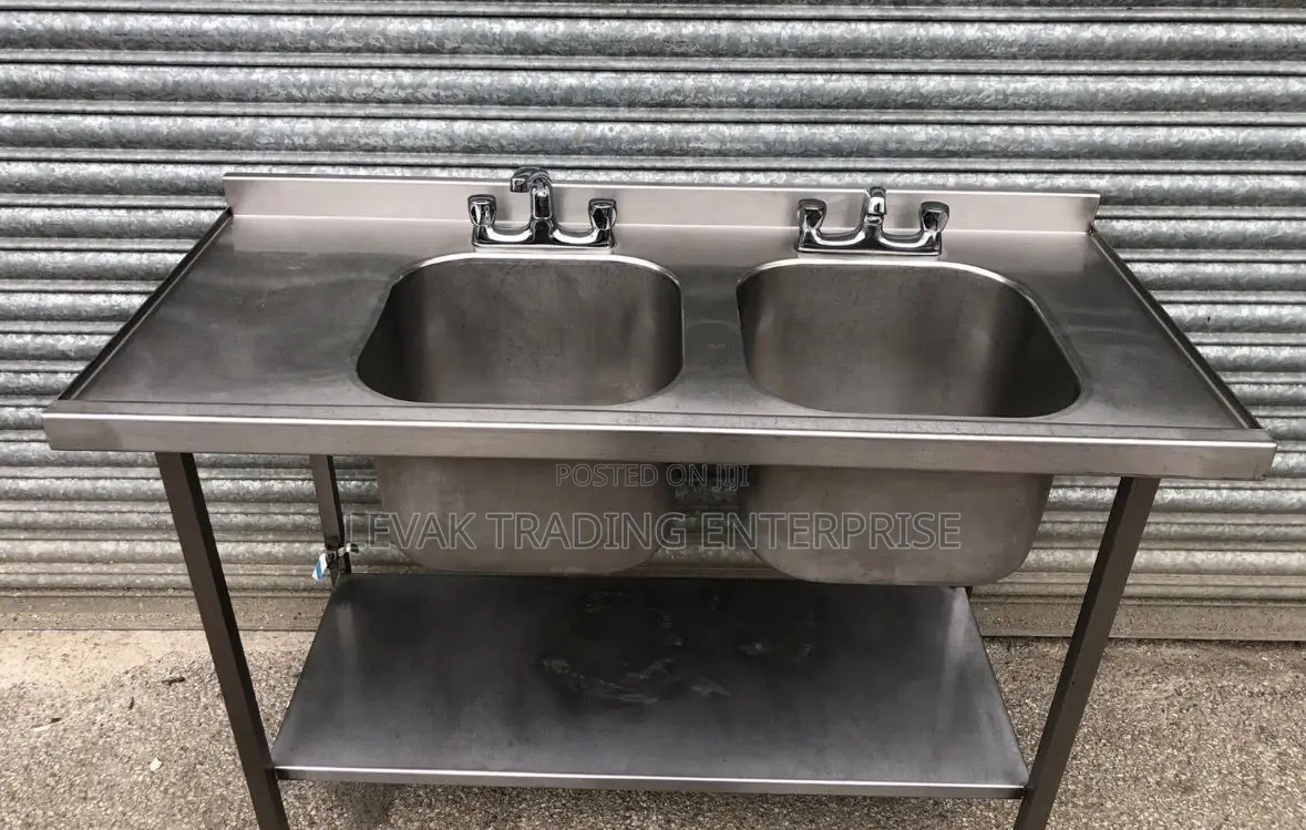 Sink Stainless Steel Double Bowl 135cm- Double Restaurant Sink