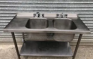 Sink Stainless Steel Double Bowl 135cm- Double Restaurant Sink