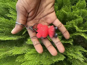 Cartoon Anime Doll Cool Gradient Bear Keychain Cute Bag Pendant