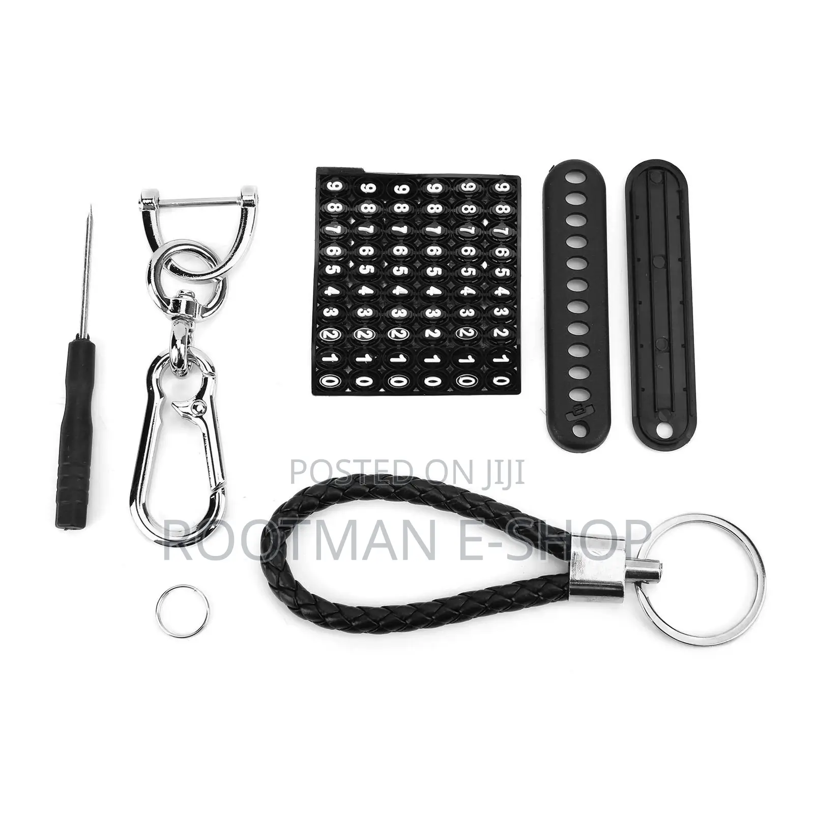 Anti-Lost Phone Number Plate Pendant Car Keychain Key Ring Keyring