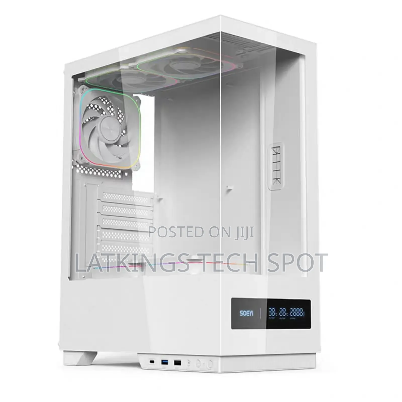 Soeyi Ch8n Case With 5 Argb Fans,Type C Digital Display