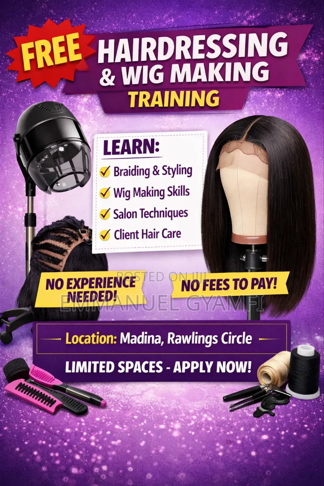 Free Hairdressing And Wig Making Training