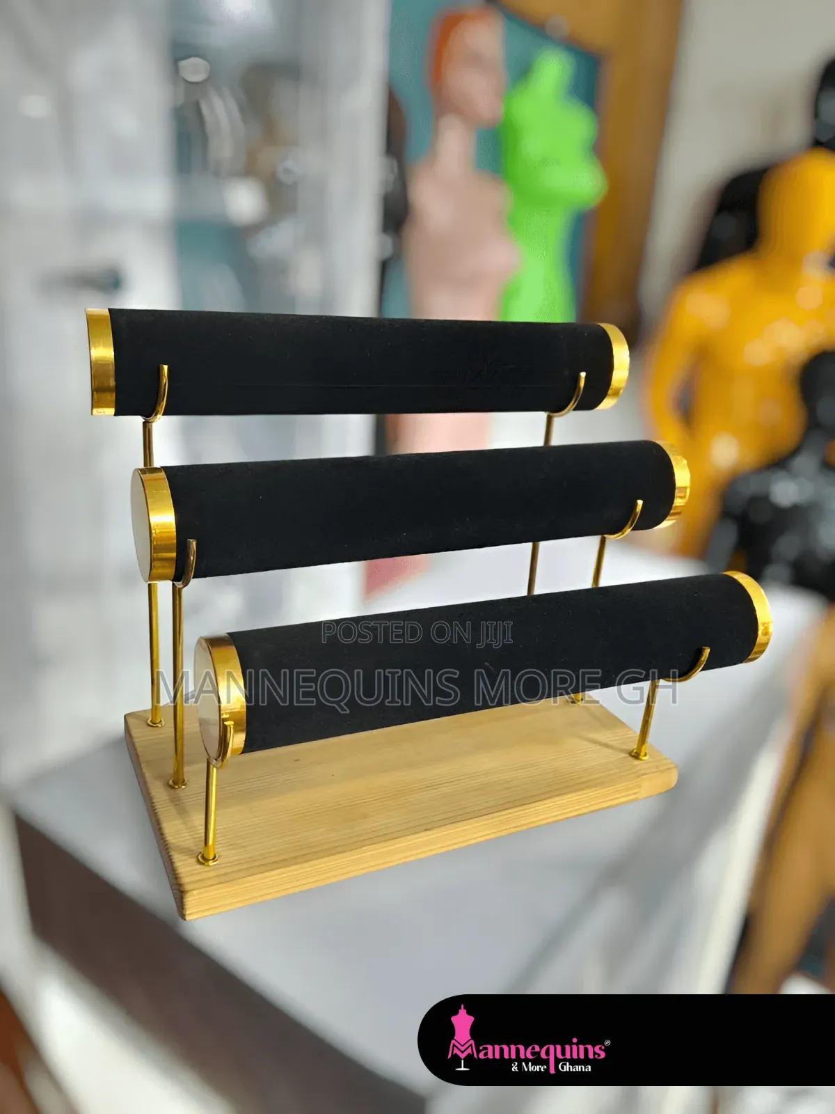 Wooden Base Jewellery Display Stand
