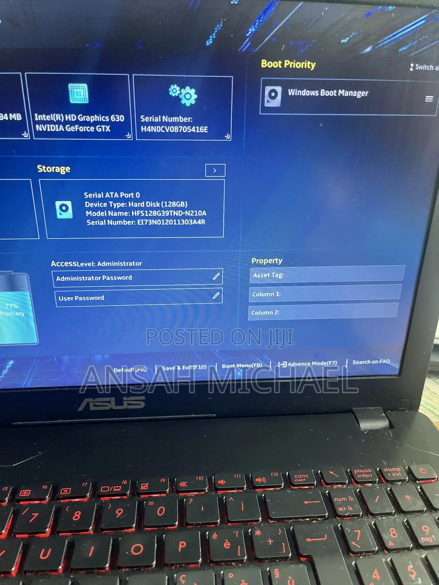 Laptop Asus FX553VD 16GB Intel Core i7 SSD 256GB