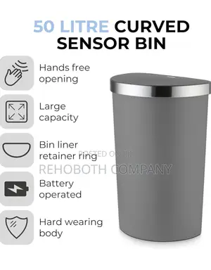 Tower Curved Sensor Bin With Bin Liner Retainer Ring, Durable Pp Body