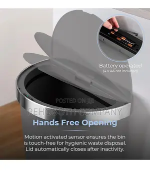 Tower Curved Sensor Bin With Bin Liner Retainer Ring, Durable Pp Body