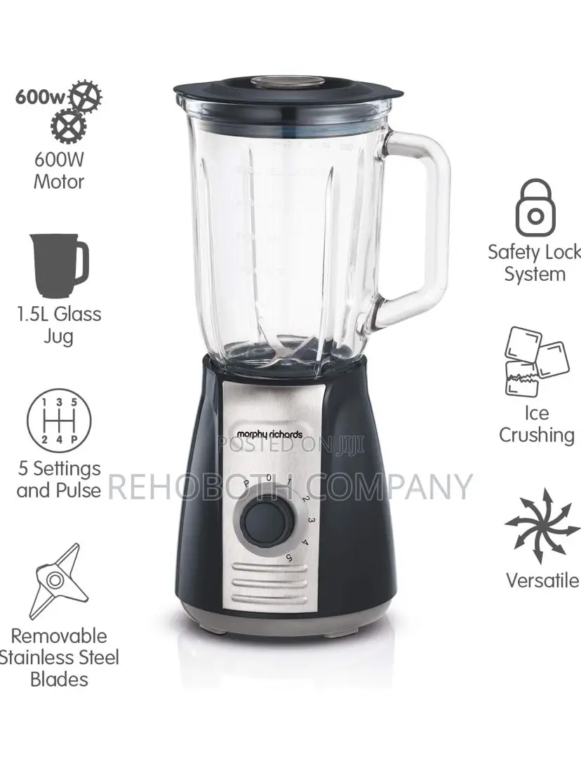 Morphy Richards Total Control Glass Jug Blender With Ice Crusher Blade