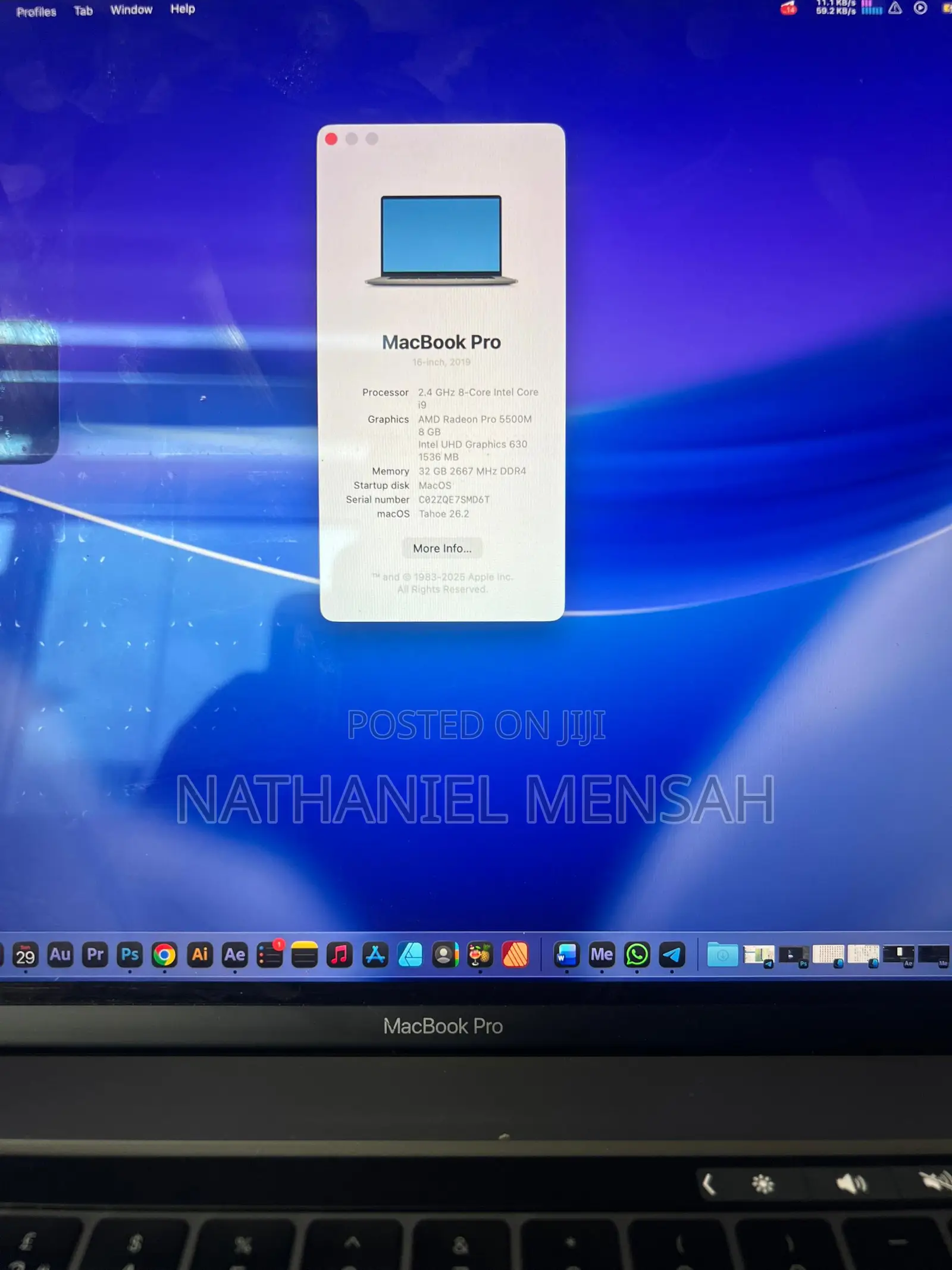 Laptop Apple MacBook Pro 2019 32GB Intel Core i9 SSD 1T