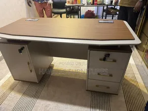Executive Office Desk With Built-in Storage Cabinet