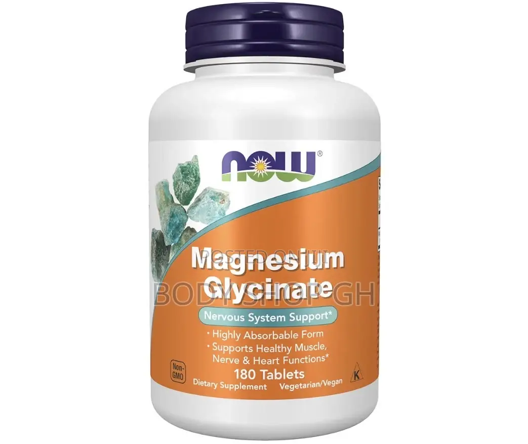 Now Magnesium Glycinate 100 Mg, Highly Absorbable Form, 180 Tablets