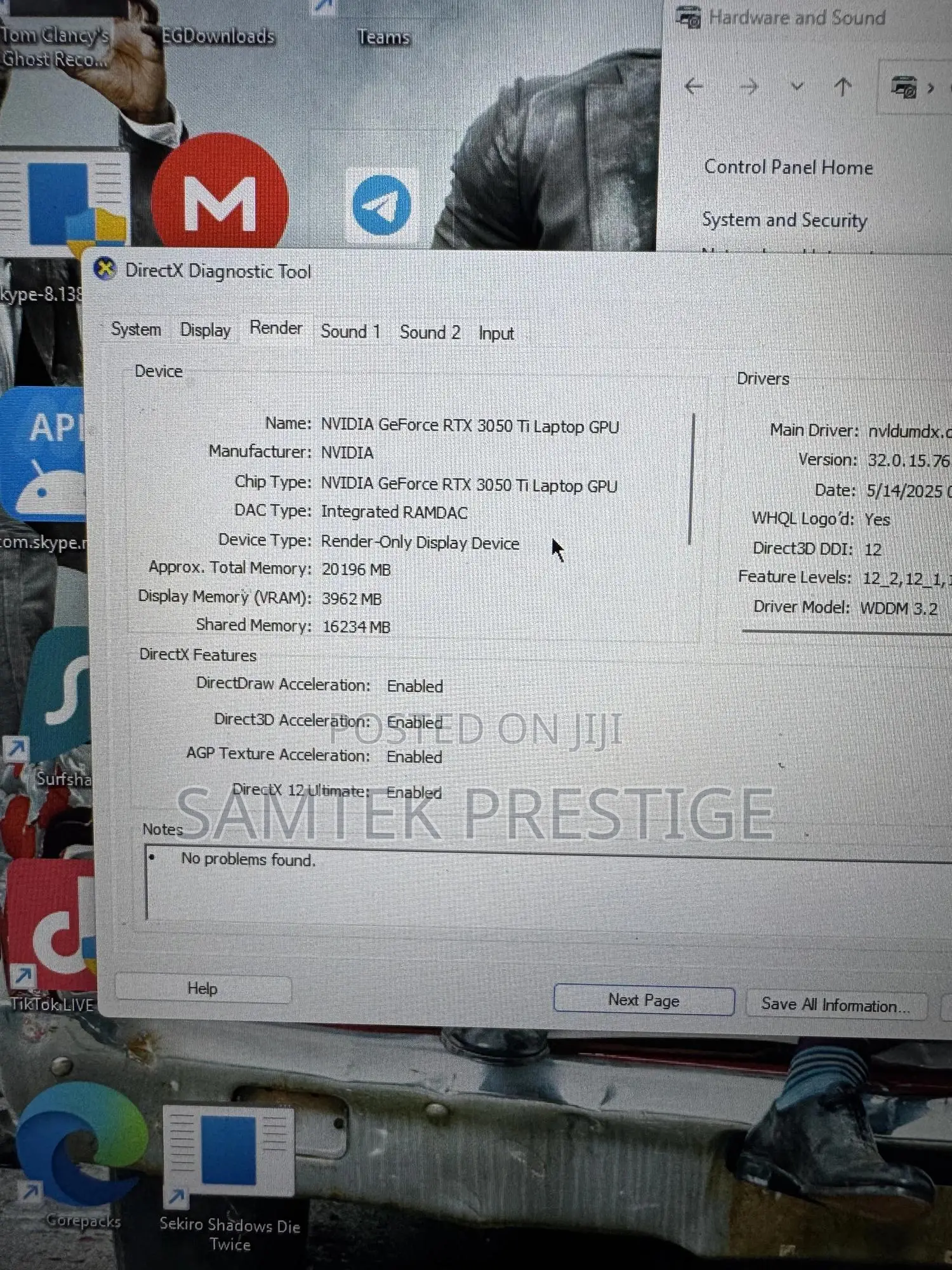 Laptop MSI Katana GF66 32GB Intel Core i7 HDD+SSD 1T
