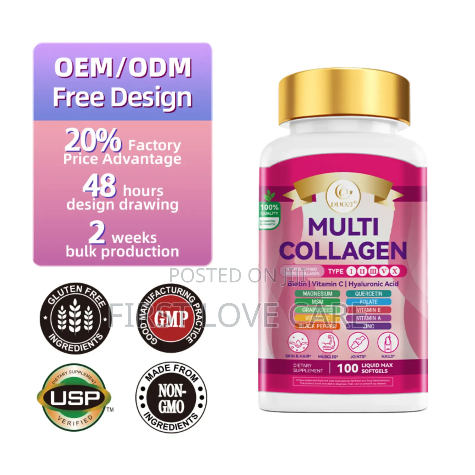 Duozi Multi Collagen Complex With Biotin Hyaluronic Acid