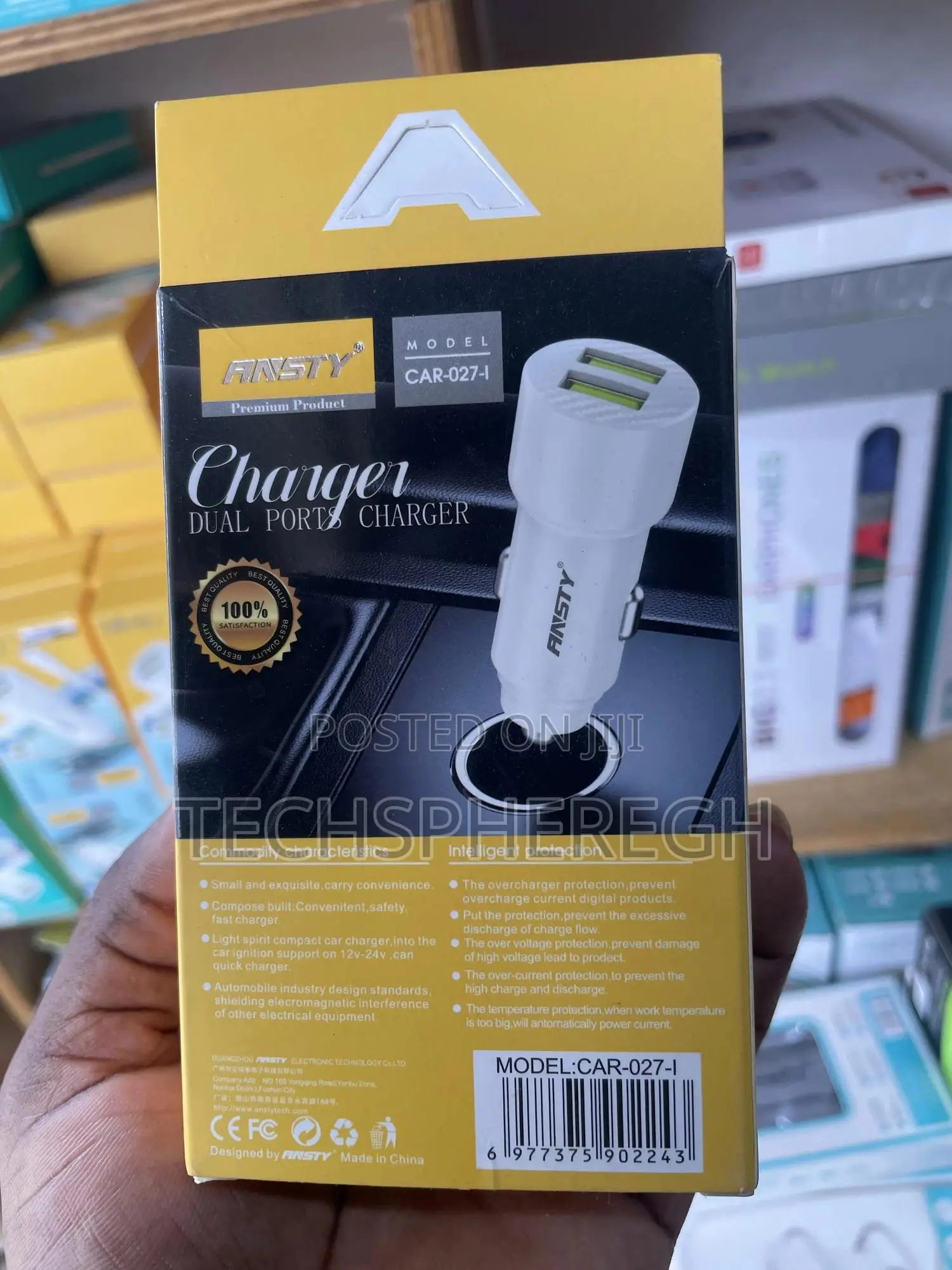 Ansty Dual Port Car Charger (Model: Car-027-a) - Fast Reliable