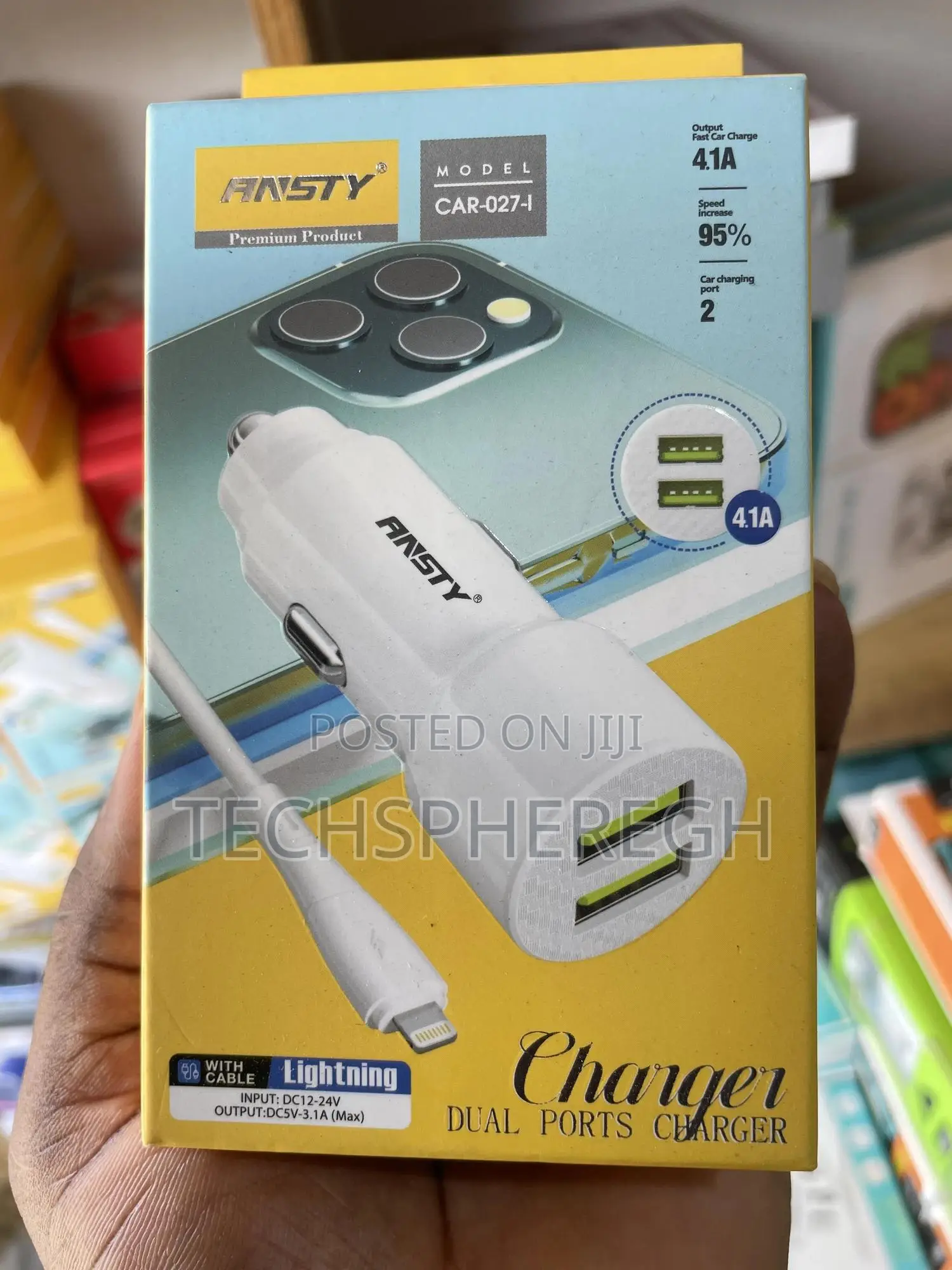 Ansty Dual Port Car Charger (Model: Car-027-a) - Fast Reliable