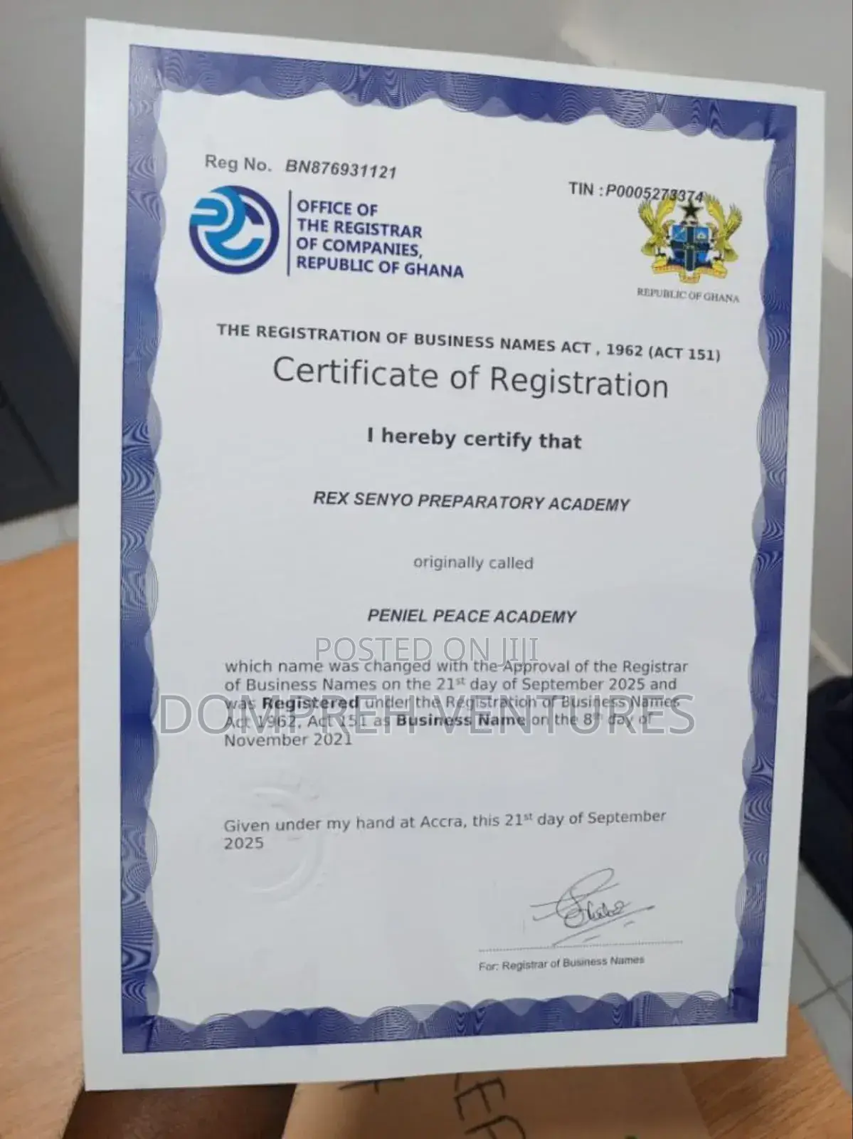 Business Registration (One Month Or Less)