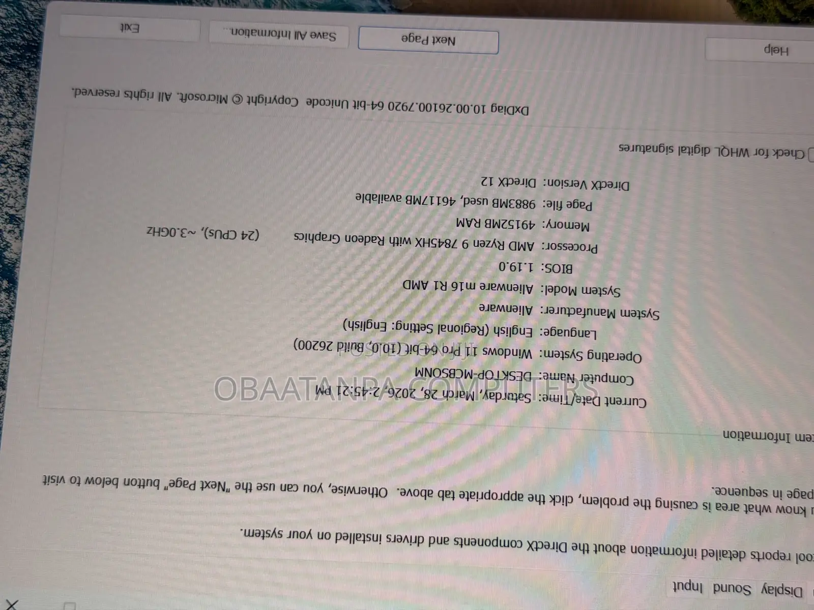 New Laptop Dell Allienware M18 R1 48GB Intel Core i7 SSD 1T