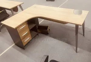 Wooden L - Shaped Office Desk