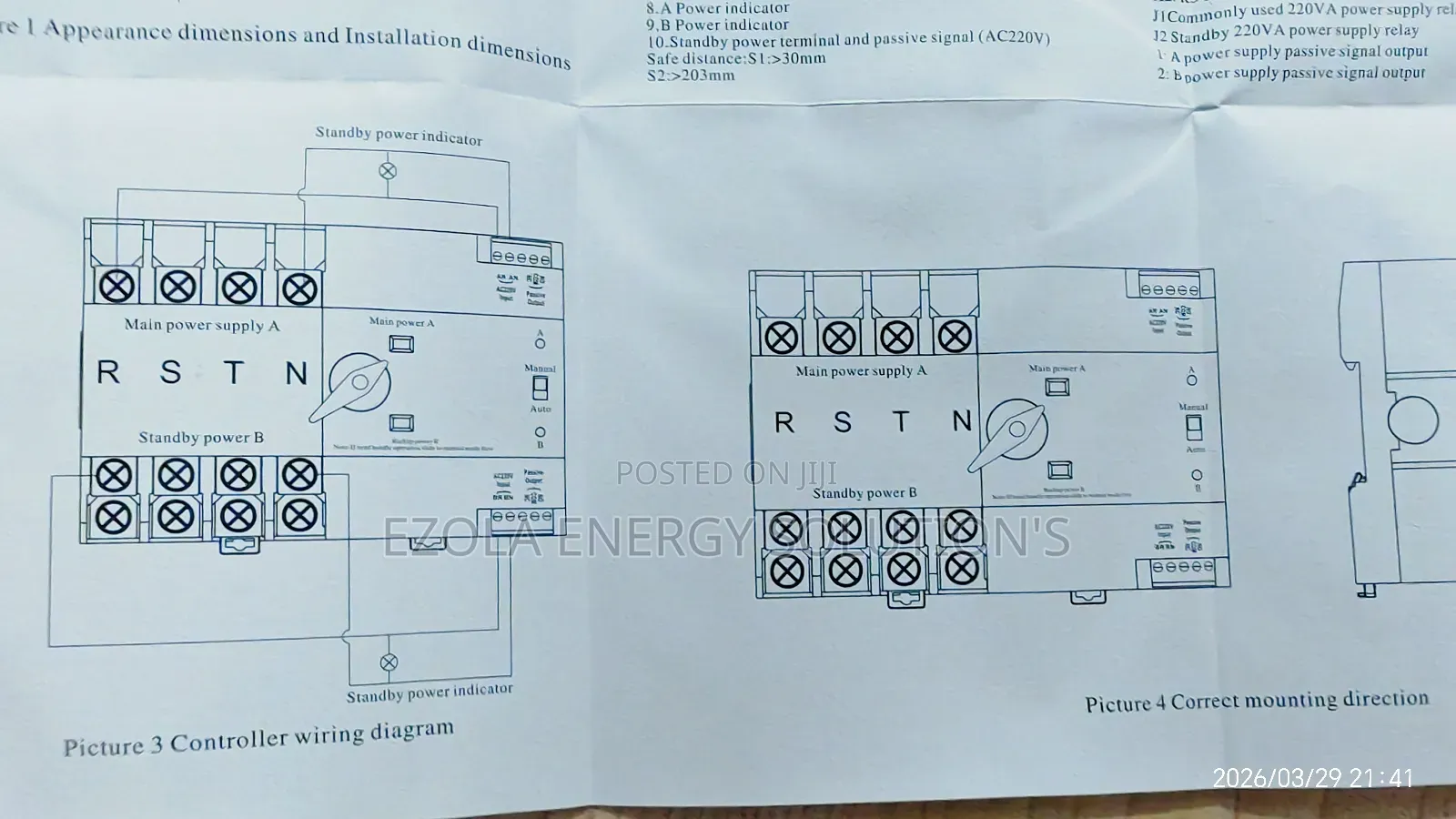Automatic Change Over / Transfer Switch, 2-Pole 63a