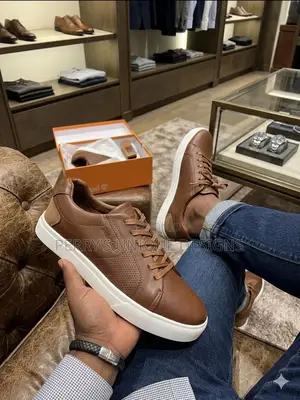 Elite Pure White Luxe Sneakers Brown(White Sole)