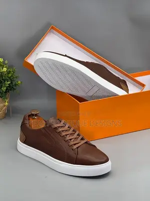 Elite Pure White Luxe Sneakers Brown(White Sole)