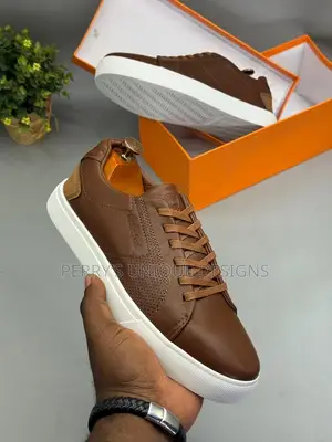 Elite Pure White Luxe Sneakers Brown(White Sole)