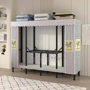 Steel Large Capacity Folding Cloth Closet, Convenient Metal Wardrobe