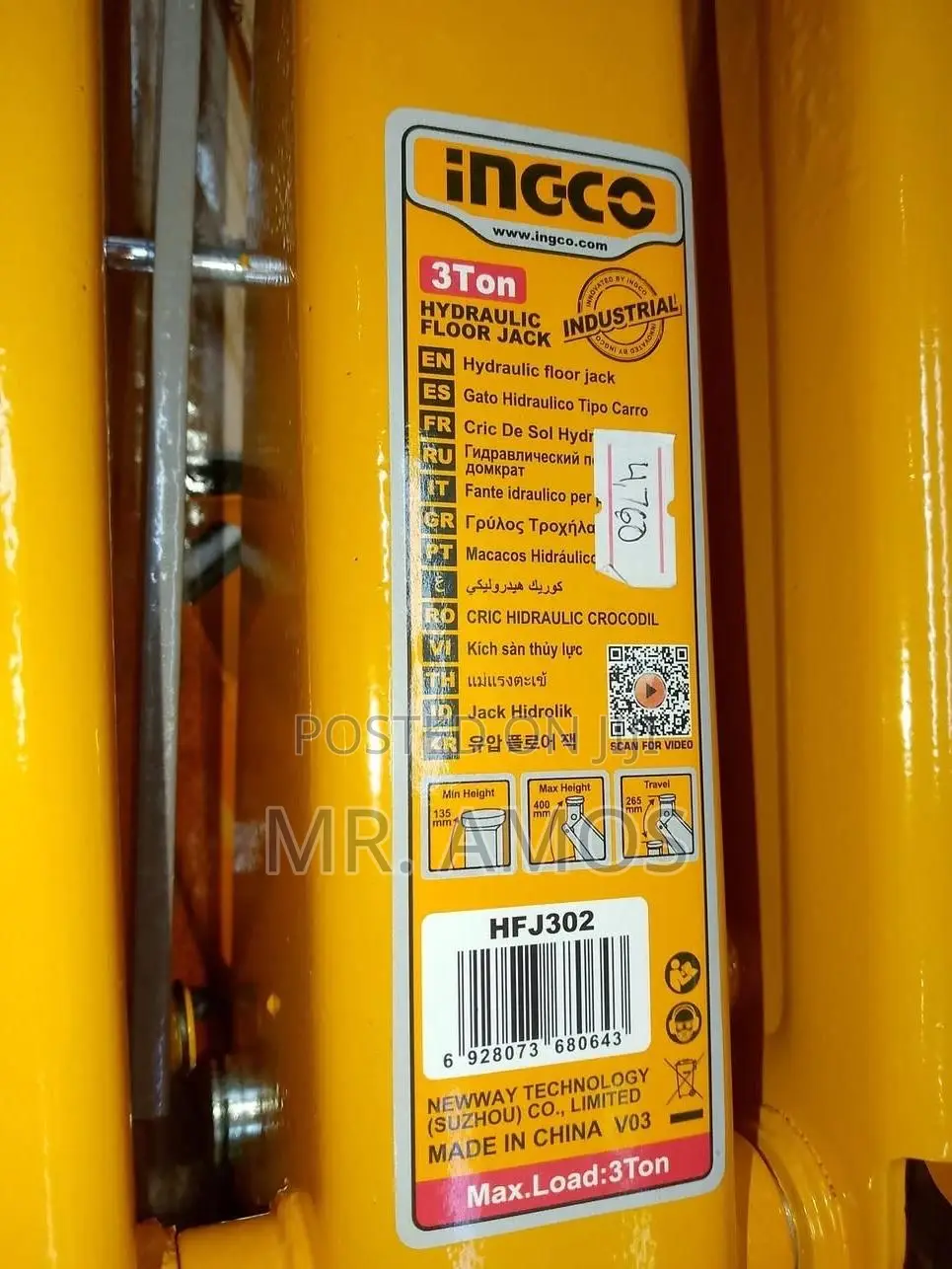 Industrial 3ton Hydraulic Floor Jack - Hfj302