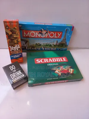 Jenga + Monopoly Game + Scrabble + Do or Drink