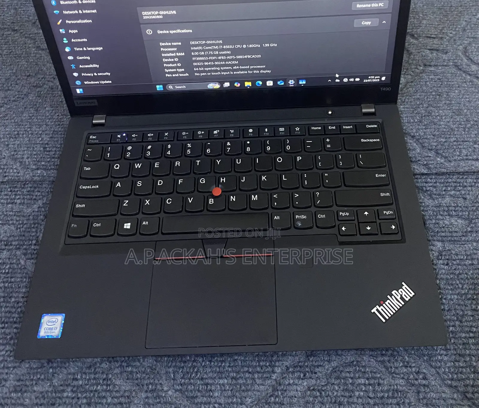 Laptop Lenovo ThinkPad t495s 8GB AMD Ryzen 5 SSD 256GB