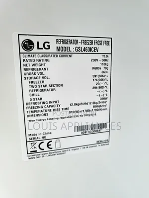 Neat Powerful Lg 500l Side-by-Side Refrigerator – Large Capacity.