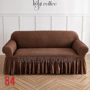 Bubbles Light Coffee Skirt Sofa Covers (Set)