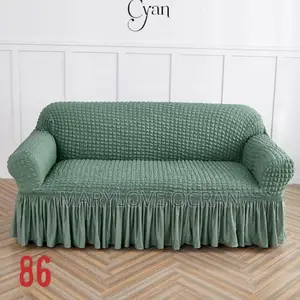 Cyan Bubbles Skirt Sofa Covers