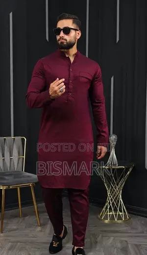 Men Wine Kaftan