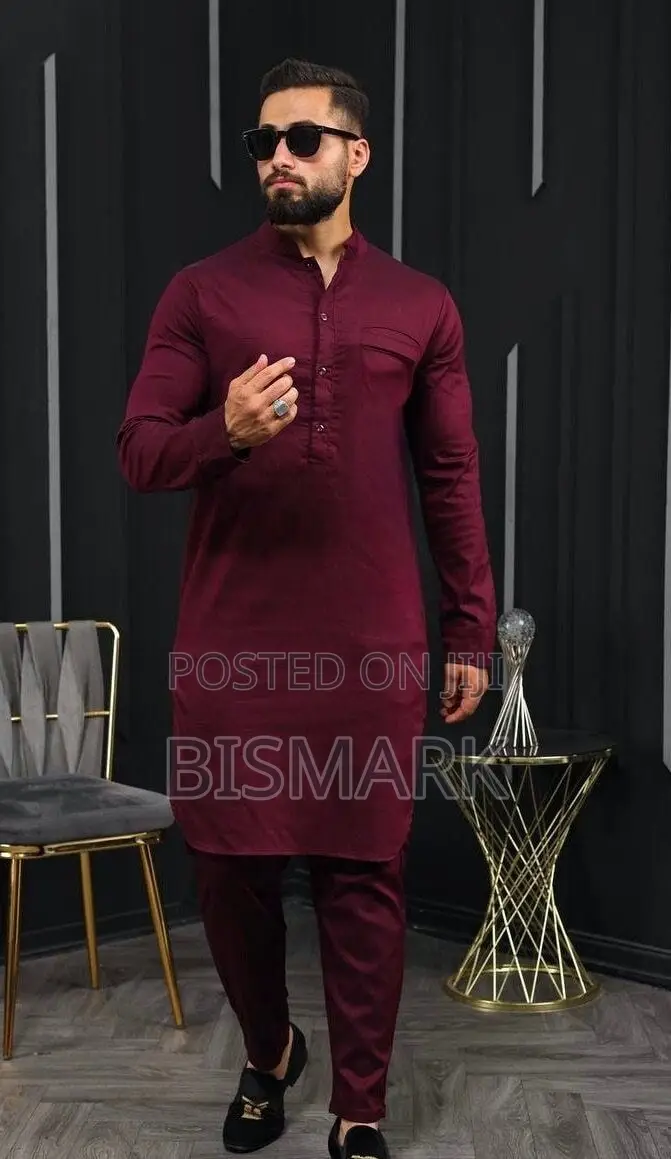Men Wine Kaftan