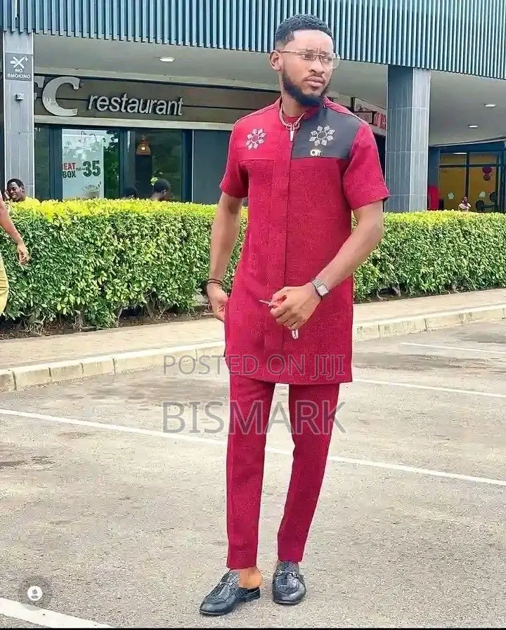 Men Wine Kaftan