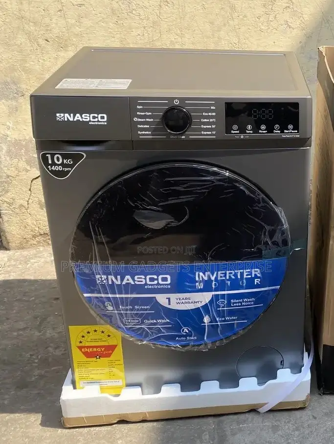 Nasco 10kg Front Load Full Auto Washing Machine W/ Inverter Motor