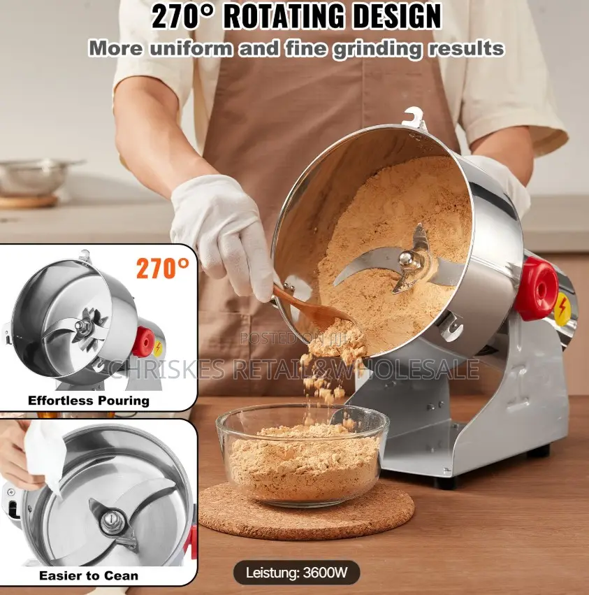 2500g Electric Grain Mill Grinder For Dry Grains Spice, Grains,Cereall