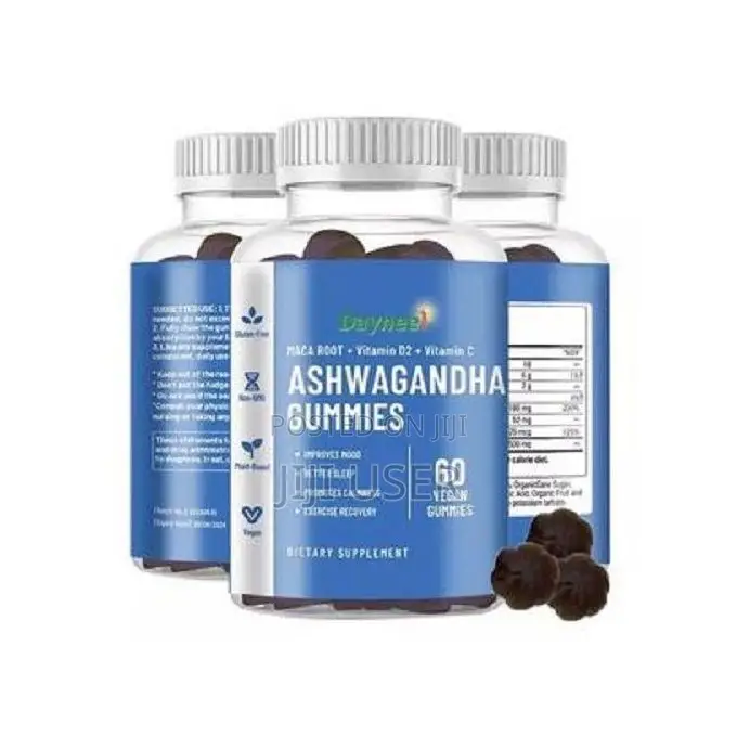 Ashwagandha Gummies + Maca, Vitamin C, Sleep,Stress Relief, 60 Gummies
