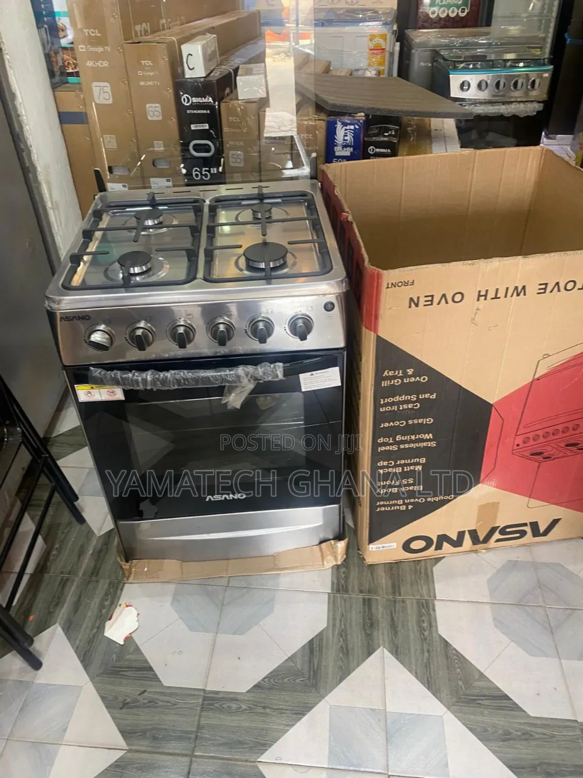 Best Quality Asano 60x60 Auto Ignition Gas Stove With Oven and Grill
