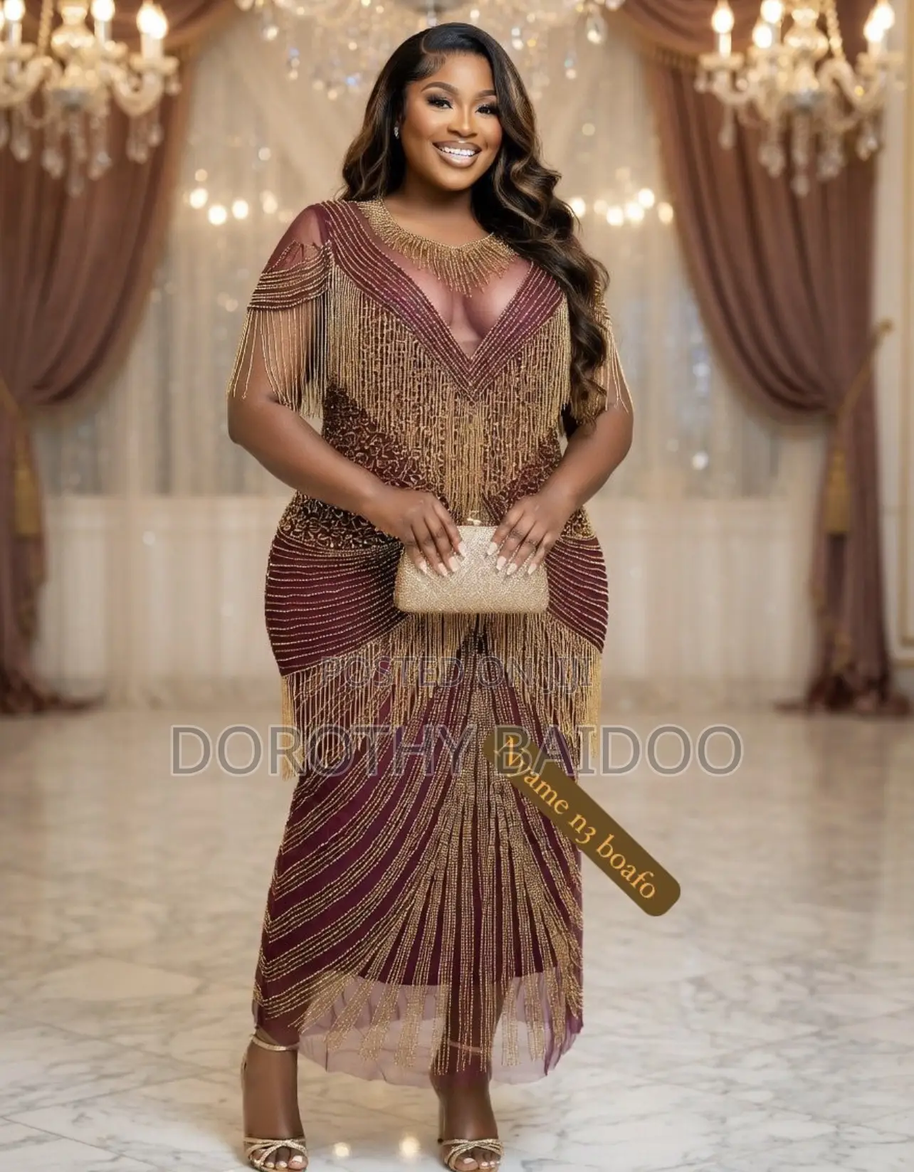 Large Size to 3xl Gold Dresss for Women