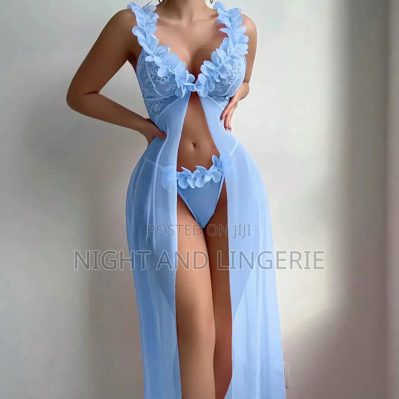 Floral Mesh Seductive Lingerie Gown