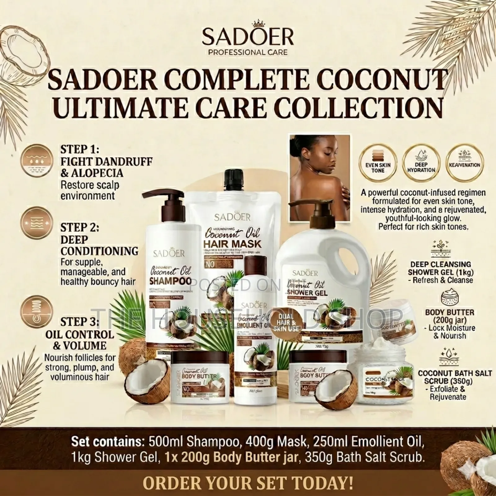 Coconut Oil Anti Dandruff Deep Repair Hoar And Skin Set.