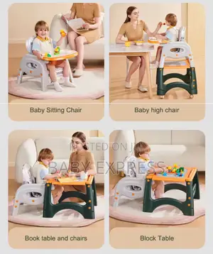 3-in-1 Baby High Chair – Feeding, Study Play Station