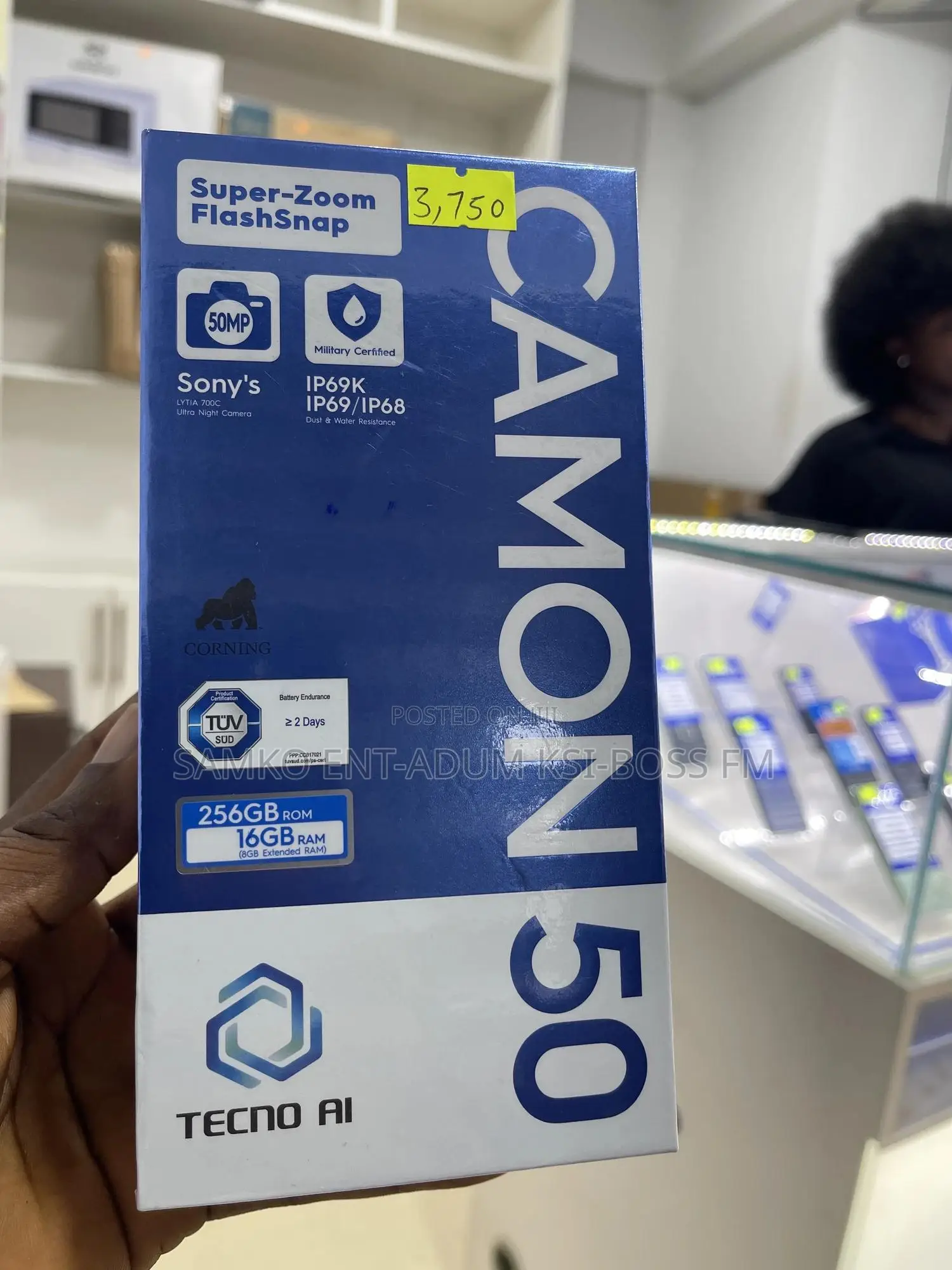 New Tecno Camon 50 256 GB Black