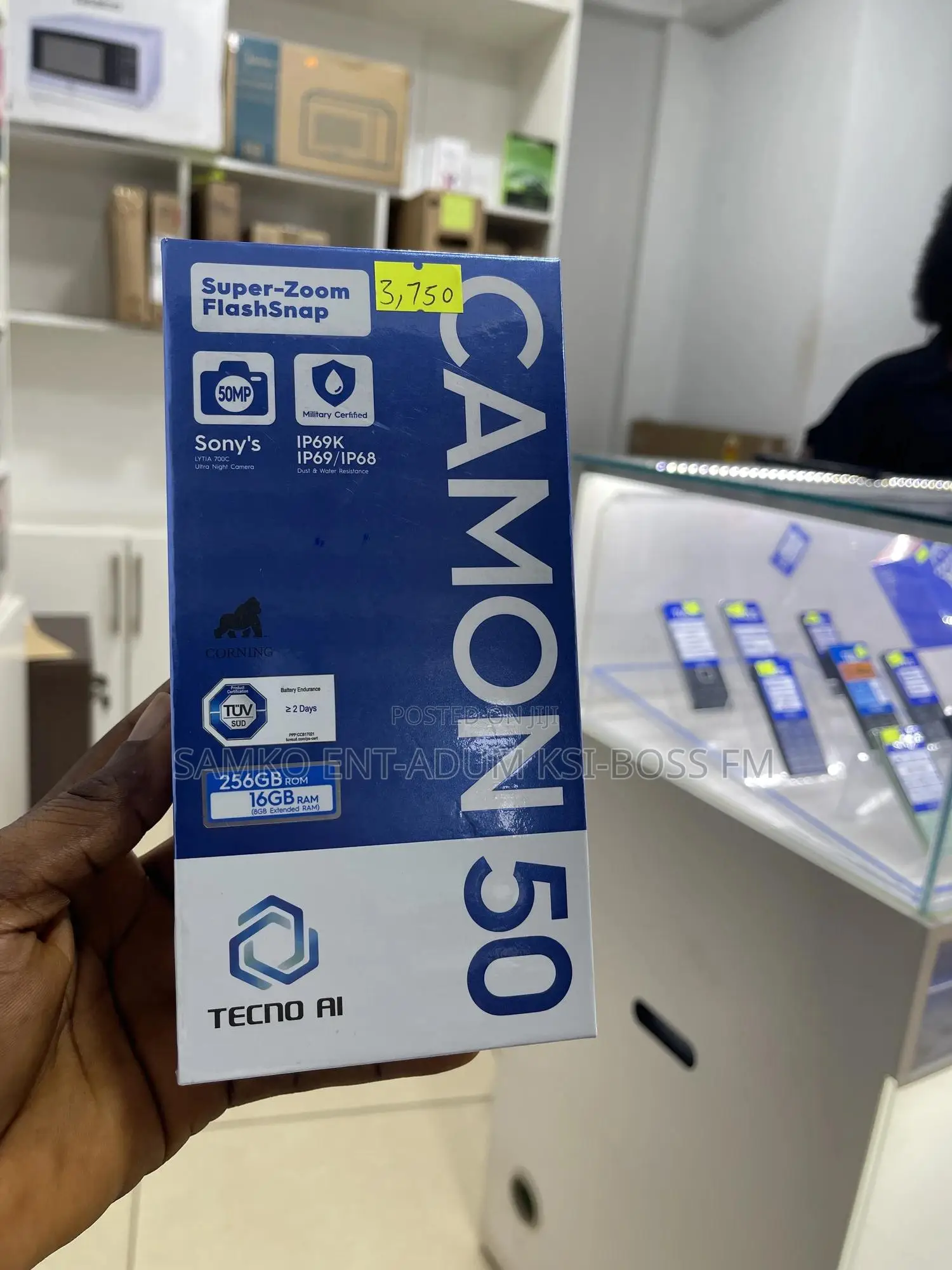 New Tecno Camon 50 256 GB Black