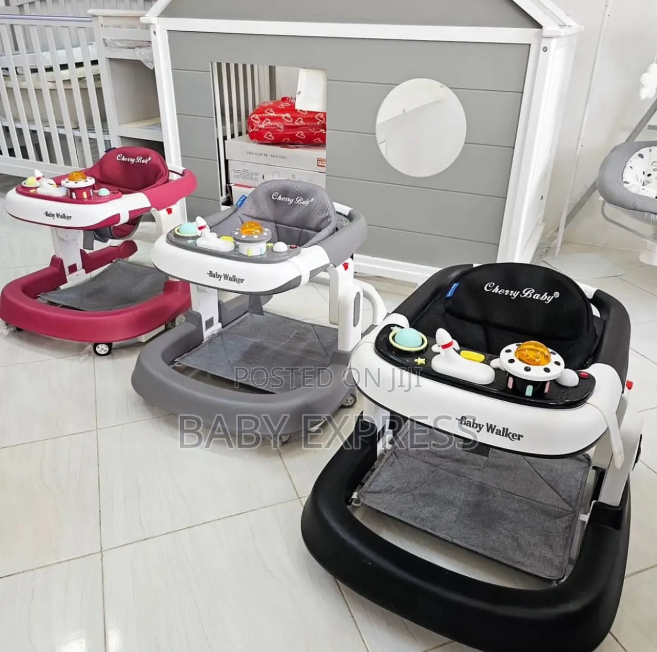 Foldable Baby Walker – Adjustable Height, Strong Easy to Store.