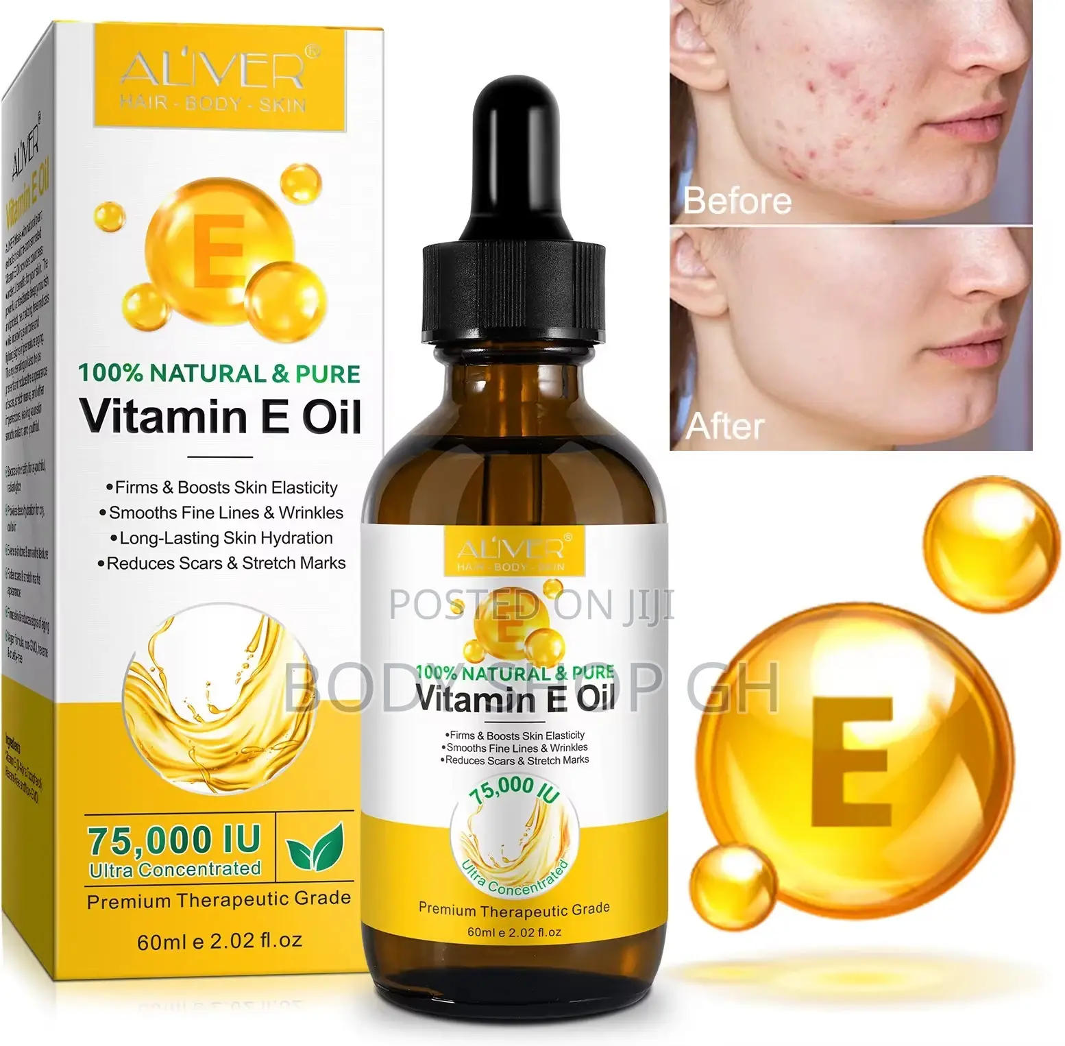 Aliver Organic Vitamin E Oil Face, Body, Hair
